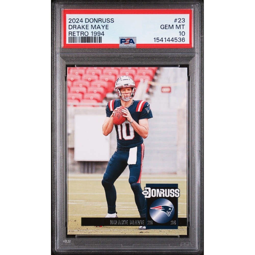 2024 PANINI DONRUSS RETRO 1994 #23 DRAKE MAYE RC PSA 10 GEM MINT Rookie Patriots